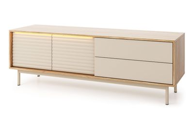 TV-Unterschrank | Farbe: Eiche / Kaschmir | 52,9 x 40 x 160,1 cm | 2 Schubladen