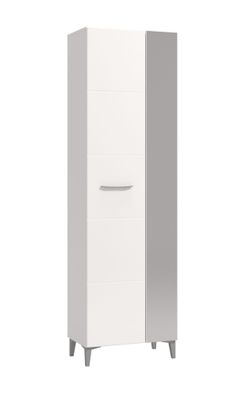 Garderobenschrank Molia 01, Spiegel, Farbe: Eiche Artisan / Weiß Hochglanz, ausz