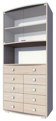 Vitrine Rabaul 26, Farbe: Sonoma Eiche - Abmessungen: 200 x 94 x 40 cm (H x B x