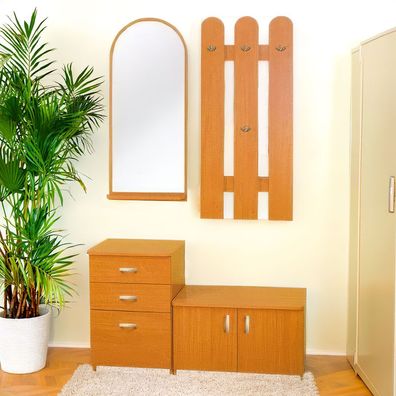 Garderobe Paseh 13, Farbe: Erle - Abmessungen: 200 x 125 x 38 cm (H x B x T)