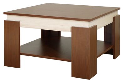 Couchtisch Cikupa 03, Farbe: Nuss / Ulme - Abmessungen: 78 x 78 x 48 cm (B x T x