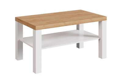 Großer länglicher Couchtisch mit Ablagefach "Temerin" 32a, Eiche Gold Craft / We