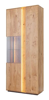 Vitrine Sienne 03 mit 2 Türen, 9 Einlegeböden, 11 Fächer, 205 x 84,5 x 37 cm, in