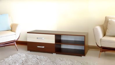 TV-Unterschrank Cikupa 14, Farbe: Nuss / Ulme - Abmessungen: 43 x 120 x 43 cm (H