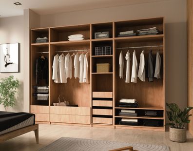 Schrankset für Ankleidezimmer - Set B Aarwangen | Farbe: Eiche Piccini | Maße: 3