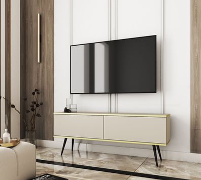 TV-Möbel / TV-Unterschrank mit Push-to-open Funktion Horsham 30, Farbe: Beige, B