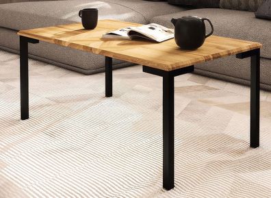 Couchtisch Kumeu 07 Wildeiche massiv geölt - Abmessungen: 80 x 80 x 48 cm (B x T