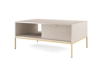 Couchtisch mit geriffelter Front Worthing 70, eine Schublade, Farbe: Kaschmir, e