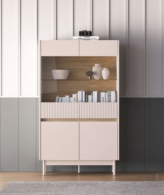 Vitrine Humboldt 03 | Maße: 92 x 40 x 156 cm | Farbe: Eiche Cremona / Kaschmir