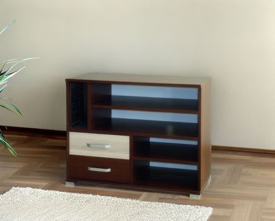 TV-Unterschrank Cikupa 19, Farbe: Nuss / Ulme - Abmessungen: 72 x 90 x 43 cm (H