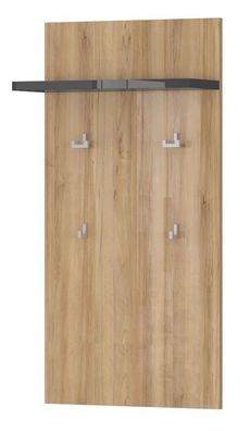 Garderobe Vaitele 02, Farbe: Anthrazit Hochglanz / Walnuss - 109 x 56 x 22 cm (H