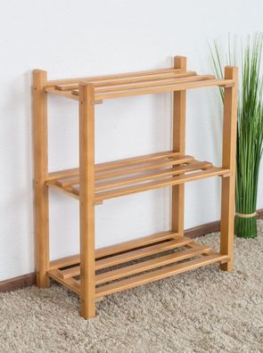 Schuhregal Buche Vollholz massiv Erlefarben Junco 224 - 70 x 58 x 26 cm (H x B x