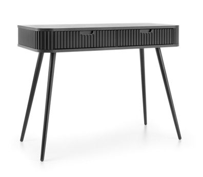Schminktisch Makreb 21 in Schwarz, 80 x 103 x 49 cm, Beine aus Metall in Schwarz