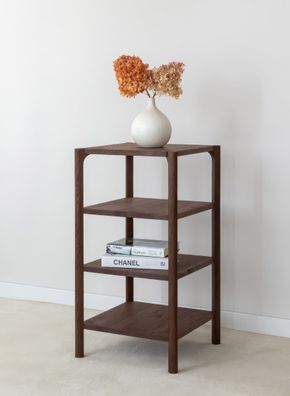 Regal | Massivholz | 3 Fächer | Eichenholz geölt | Höhe 80 cm | Farbe: Tabacco |