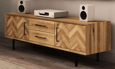 TV-Unterschrank Kumeu 14 Wildeiche massiv geölt - Abmessungen: 50 x 144 x 45 cm