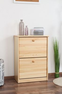 Schuhschrank 006 Kiefer massiv Vollholz natur - Abmessung 80 x 58 x 29 cm (H x B