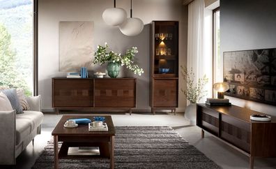 Wohnzimmer Komplett - Set C Inginele, 4-teilig, Schubladen: Teilauszug mit Schli