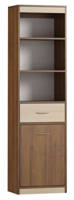Schrank Pasuruan 04, Farbe: Nuss / Ahorn - Abmessungen: 195 x 54 x 37 cm (H x B