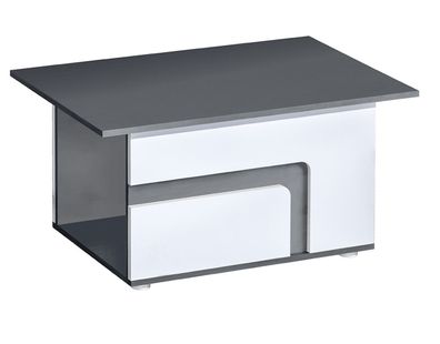 Jugendzimmer - Couchtisch Oskar 18, Farbe: Anthrazit / Weiß - 90 x 60 x 46 cm (B