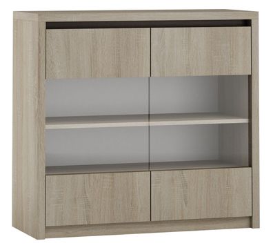 Vitrine Popondetta 15, Farbe: Sonoma Eiche - Abmessungen: 88 x 95 x 38 cm (H x B
