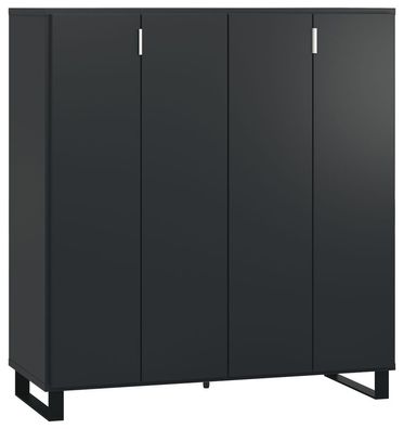 Barschrank Chiflero 03, Farbe: Schwarz - Abmessungen: 122 x 112 x 47 cm (H x B x