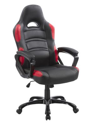 Drehstuhl Tamest 101, Farbe: Schwarz / Rot - Abmessungen: 114 - 121 x 64 x 70 cm
