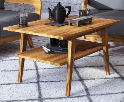 Couchtisch Otago 06 Wildeiche massiv geölt - Abmessungen: 80 x 80 x 50 cm (B x T