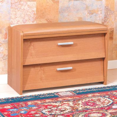 Sitzbank mit Stauraum / Schuhschrank Pamanukan 20, Farbe: Erle - Abmessungen: 48