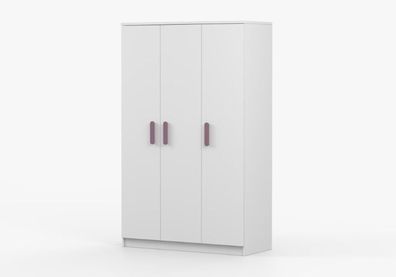 1,2 Meter breiter Kleiderschrank / Drehtürenschrank | Kleiderstange | Holzgriffe