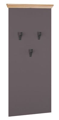 Garderobe Cuenca 08, Farbe: Eiche / Grau - Abmessungen: 138 x 60 x 6 cm (H x B x