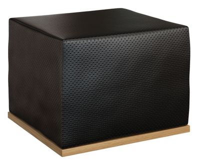 Hocker "Belica" 10, Farbe: Eiche natur / Schwarz - Abmessungen: 38 x 50 x 50 cm