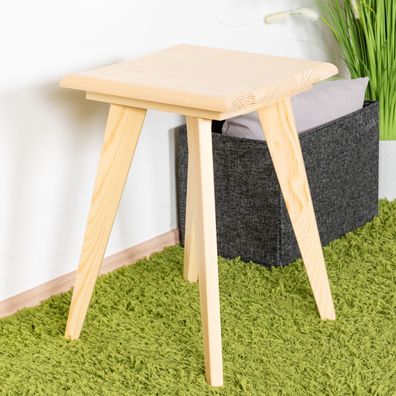 Hocker Kiefer massiv natur Aurornis 66 - Abmessungen: 45 x 32 x 32 cm (H x B x T
