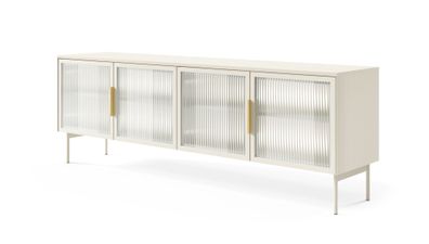 TV-Unterschrank Chaabane 04 | Farbe: Kaschmir | vier Glastüren | inkl. LED-Beleu
