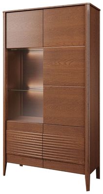 Vitrine mit Glastür links Gorica 02, in Eiche Rustikal, mit LED-Beleuchtung und