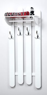 Garderobe Kiefer massiv Vollholz Weiß Junco 345 - Abmessungen: 125 x 50 x 33 cm