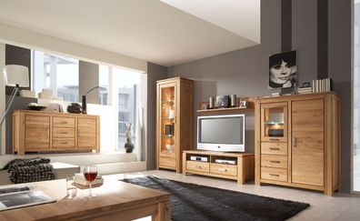 Modernes Wohnzimmer Komplett - Set D Balsa, 6-teilig, gewachst / geölt, Natur Ei