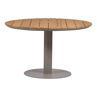 Gartenesstisch Vela - Aluminium & Holz Natur, Ø 122 cm (Gr. 122x122x75 cm)