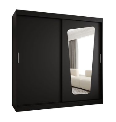 Schiebetürenschrank / Kleiderschrank Aletschhorn 19, Farbe: Schwarz, 10 Fächer,