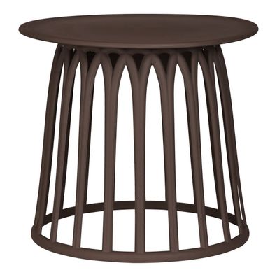 2er-Set Gartenbeistelltisch Boy - Kunststoff Lila / Braun, Ø 50 cm (Gr. 50x50x45 cm)