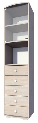 Vitrine Rabaul 27, Farbe: Sonoma Eiche - Abmessungen: 200 x 49 x 40 cm (H x B x