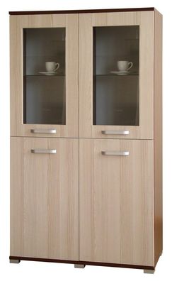 Vitrine Cikupa 40, Farbe: Nuss / Ulme - Abmessungen: 160 x 90 x 40 cm (H x B x T