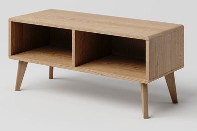 TV-Unterschrank Eiche massiv natur Aurornis 51 - Abmessungen: 44 x 96 x 40 cm (H