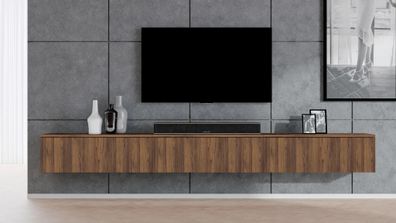 AX LIVING Lowboard TV modern Loriano 300 cm hängend Nussbaum Warmia