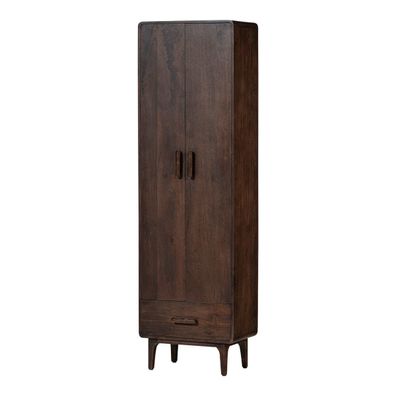 Schrank / Hochschrank Liya - Mangoholz Dunkelbraun (Gr. 60x35x200 cm)