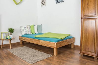 Futonbett / Massivholzbett Wooden Nature 04 Eiche geölt - Liegefläche 90 x 200