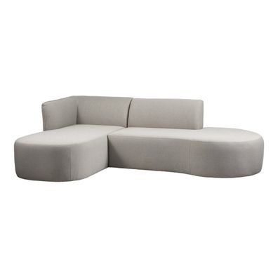 Gartenecksofa Chaiselongue Chios - Polyolefin-Stoff Sand, Links (Gr. 258x168x71 cm)