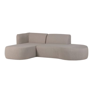 Gartenecksofa Chaiselongue Chios - Polyolefin-Stoff Beige, Links (Gr. 258x168x71 cm)