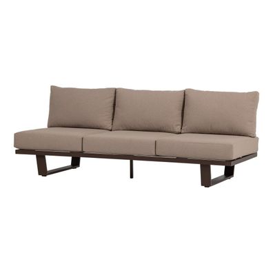 3-Sitzer Gartensofa Bear - Aluminium Braun, Olefin-Stoff (Gr. 210x87x69 cm)