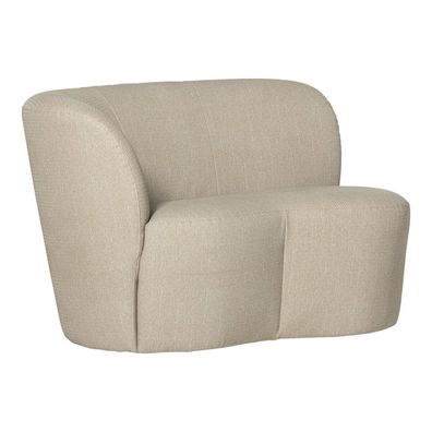 Gartensofa Stone - Aluminium & Polyolefin-Stoff Sand, Links (Gr. 112x80x73 cm)