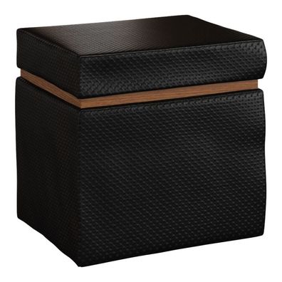 Hocker "Postira" 30, Farbe: Walnuss / Schwarz - Abmessungen: 40 x 40 x 40 cm (H